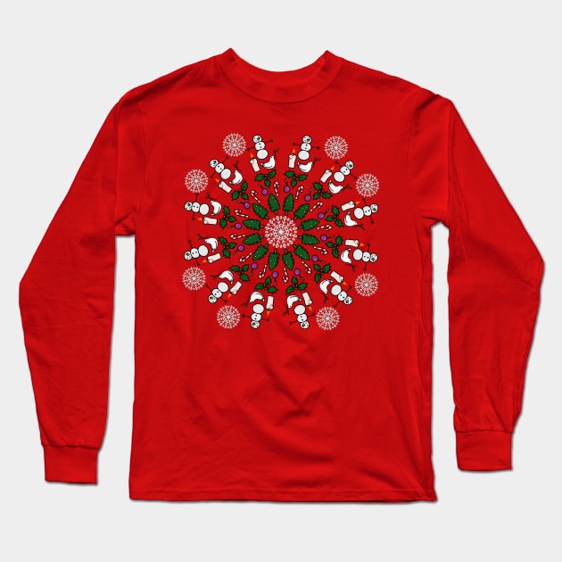 CHRISTMAS MANDALA Long Sleeve T-Shirt by SianPosy